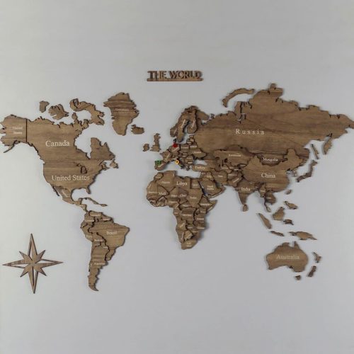 Carte Du Monde D En Bois Bois Clair Worldinmaps