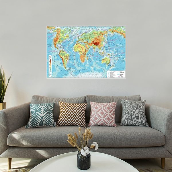 carte du monde détaillée décoration