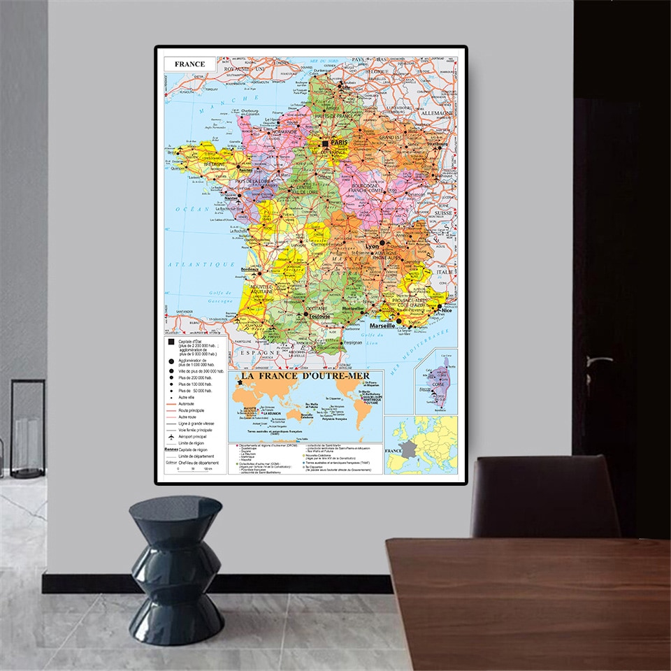 Carte de France détaillée avec légende
