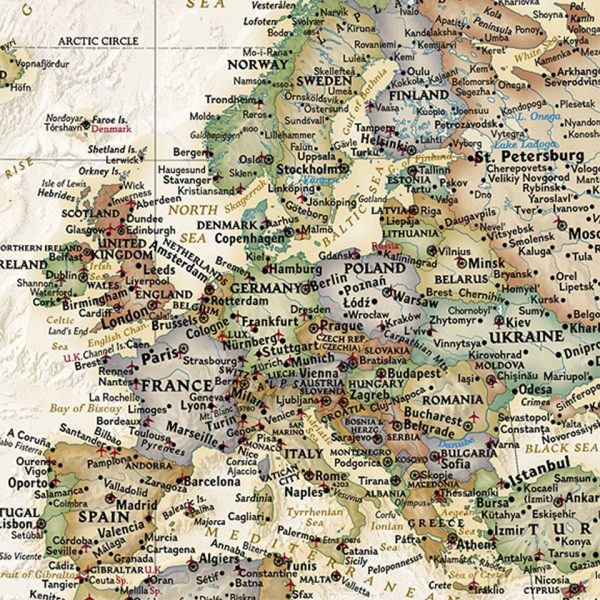 Carte du monde style ancien mappemonde vintage