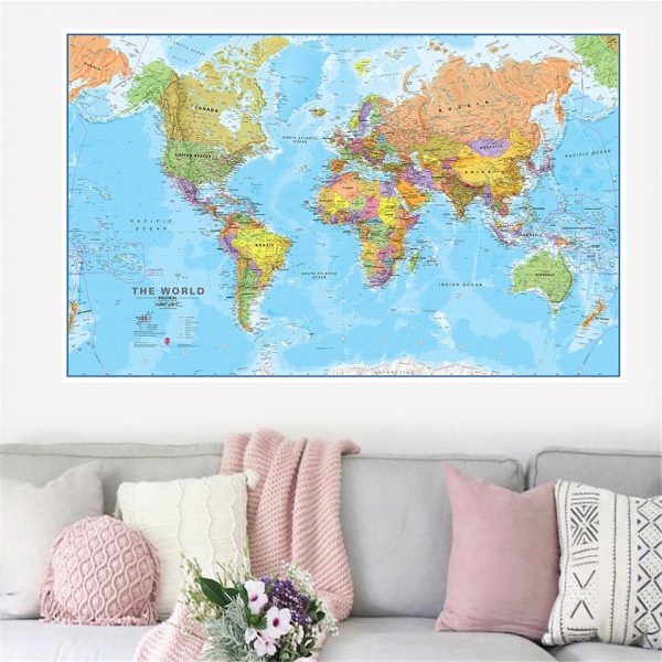 Grande carte du monde XXL décoration