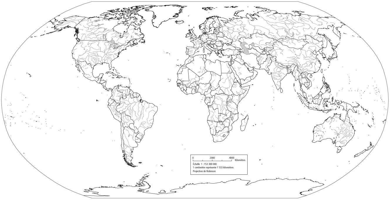 Carte du monde vierge à imprimer – planisphère vierge [PDF]