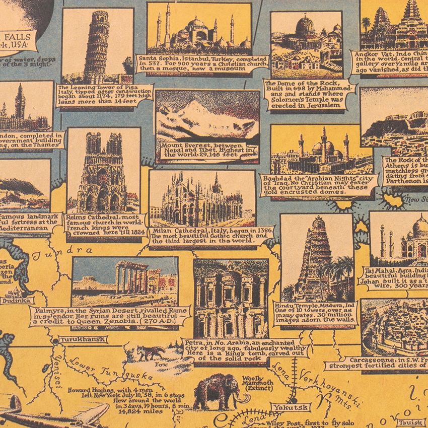 Ancienne carte du monde - Style vintage