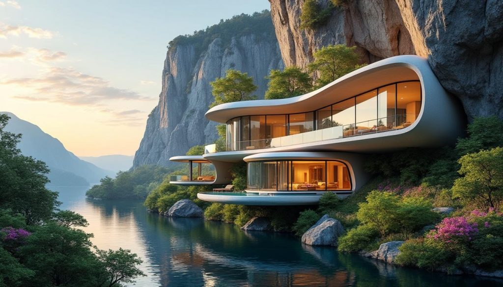 découvrez des maisons d'architectes extraordinaires intégrées à flanc de falaises, où le design moderne rencontre la beauté sauvage de la nature. un lieu unique alliant élégance et ingénierie, pour une expérience de vie inoubliable au cœur des paysages époustouflants.